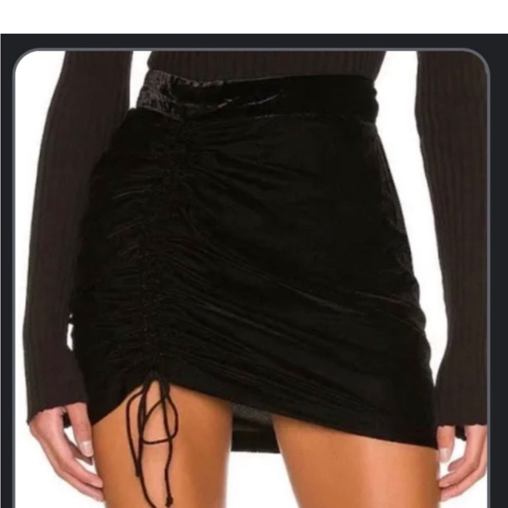 Free People Velour Mini Skirt - color: Rust, Size 10 runs small